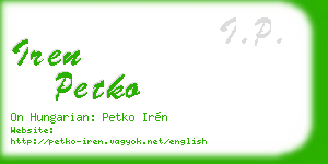 iren petko business card